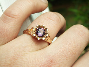 Blossoming Love Purple Spinel Flower Engagement Ring - JF Fantasy Jewelry