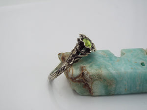 Blossoming Love Peridot Flower Engagement Ring - JF Fantasy Jewelry