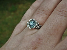 Load image into Gallery viewer, Blossoming Love Blue Topaz Flower Ring - JF Fantasy Jewelry
