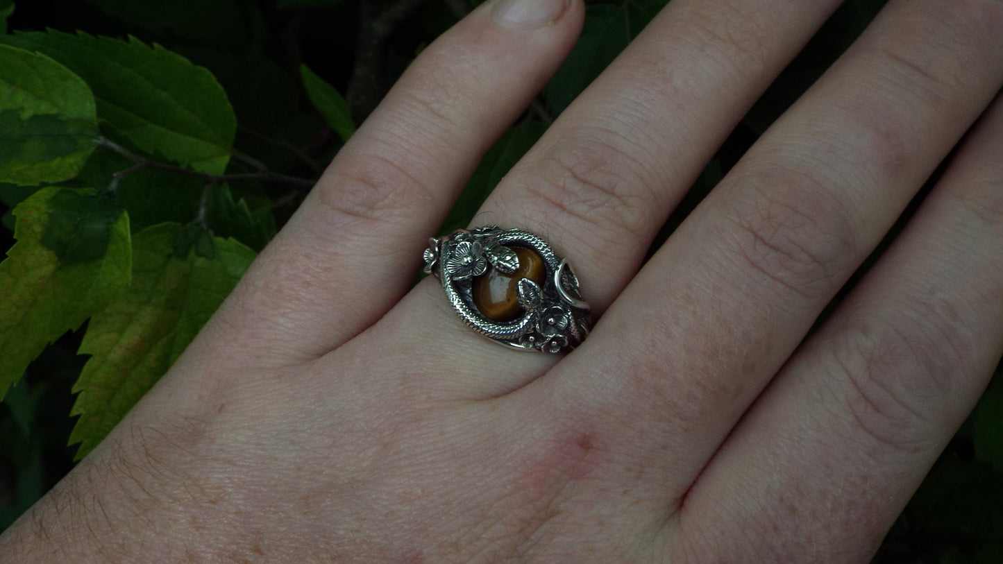 Tiger's Eye Circle of Snakes - JF Fantasy Jewelry