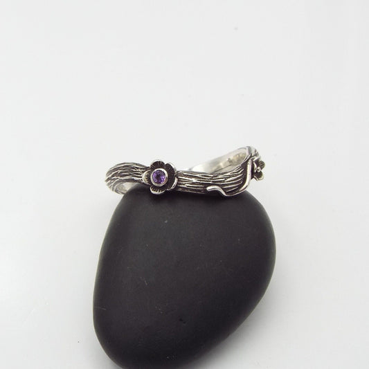 Amethyst Curved Flower Band - JF Fantasy Jewelry