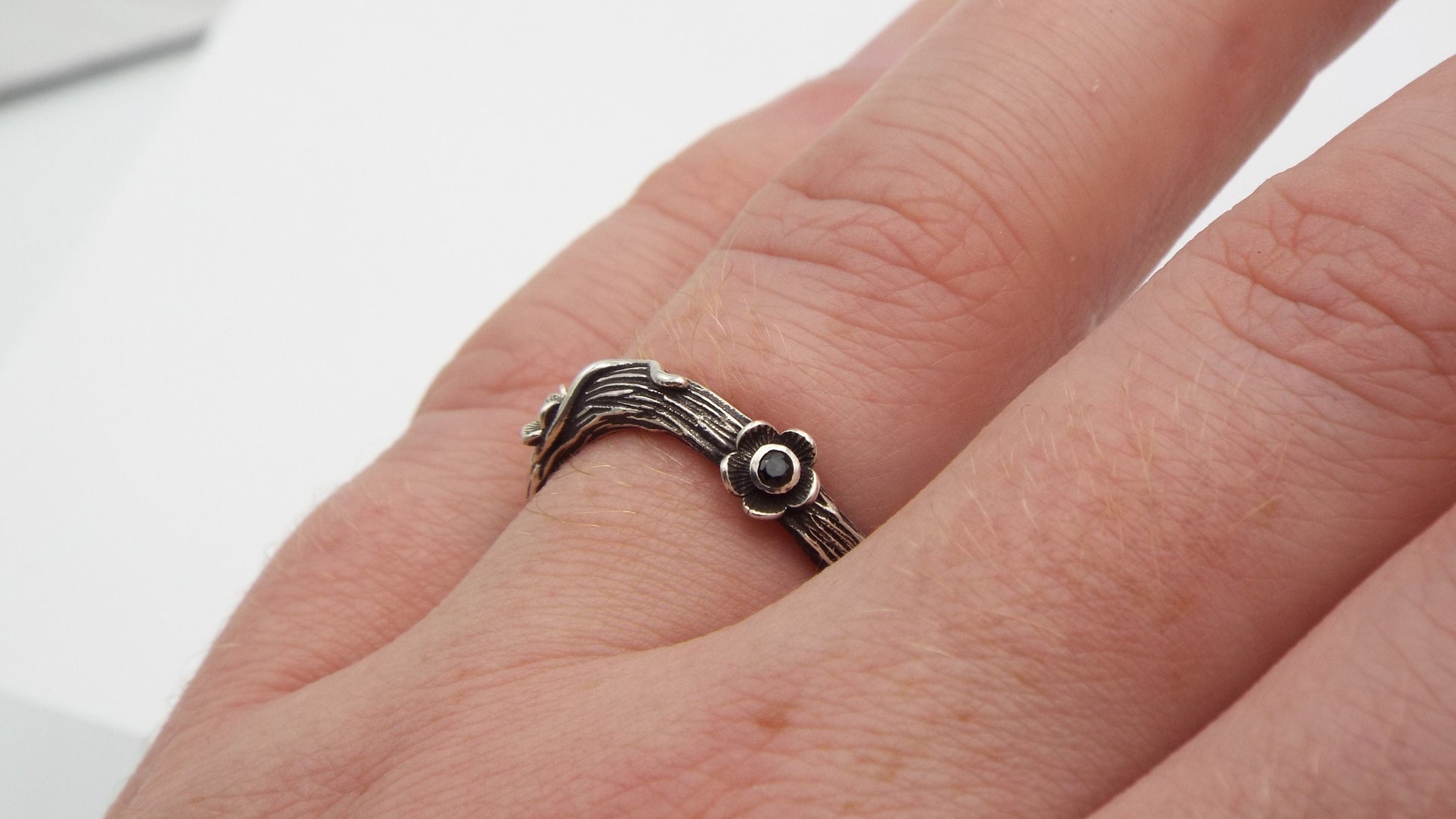 Spinel Flower Curved Band - JF Fantasy Jewelry