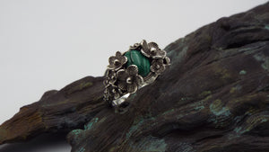 Malachite Flower Ring - JF Fantasy Jewelry