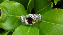 Load image into Gallery viewer, Garnet Snake and Thorn Ring - JF Fantasy Jewelry
