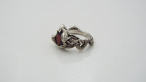Garnet Snake and Thorn Ring - JF Fantasy Jewelry