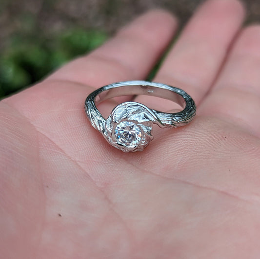 Crown Of Leaves Moissanite Ring - JF Fantasy Jewelry