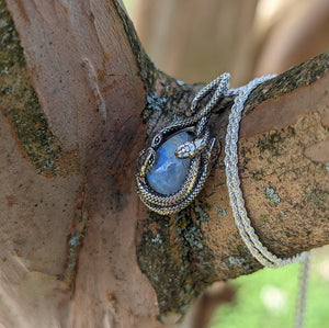 Snake Teardrop Moonstone Pendant - JF Fantasy Jewelry