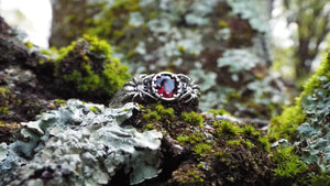 Garnet Tree Knot Spider Ring - JF Fantasy Jewelry