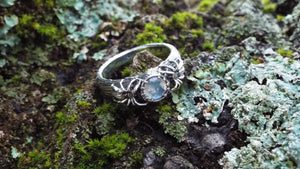 Moonstone Tree Knot Spider Ring - JF Fantasy Jewelry