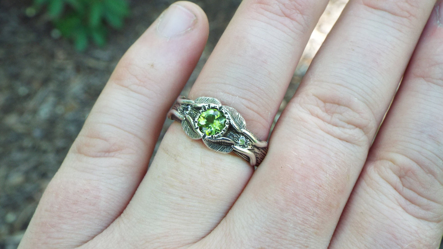 Peridot Love of the Trees Ring - JF Fantasy Jewelry
