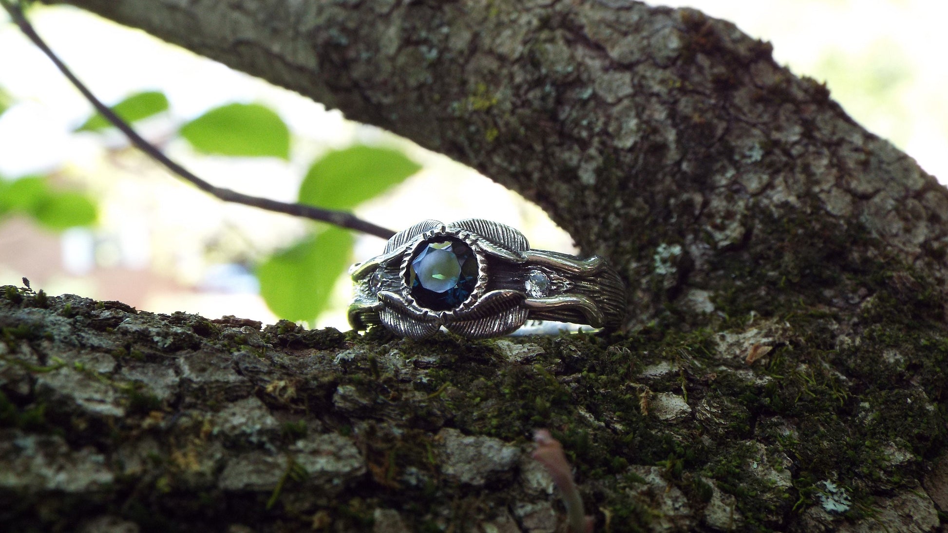 Blue Topaz Love of the Trees Set - JF Fantasy Jewelry