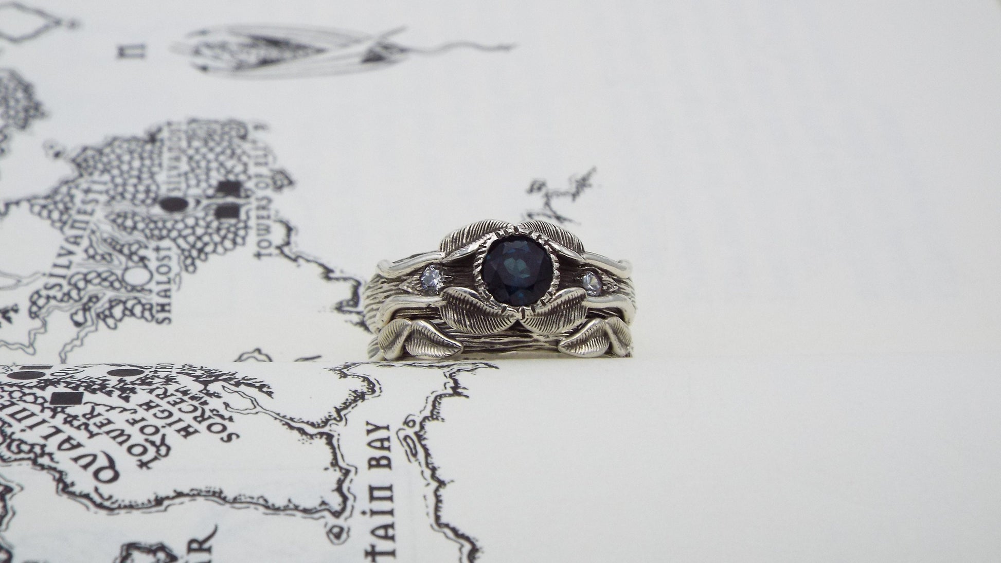 Blue Topaz Love of the Trees Set - JF Fantasy Jewelry
