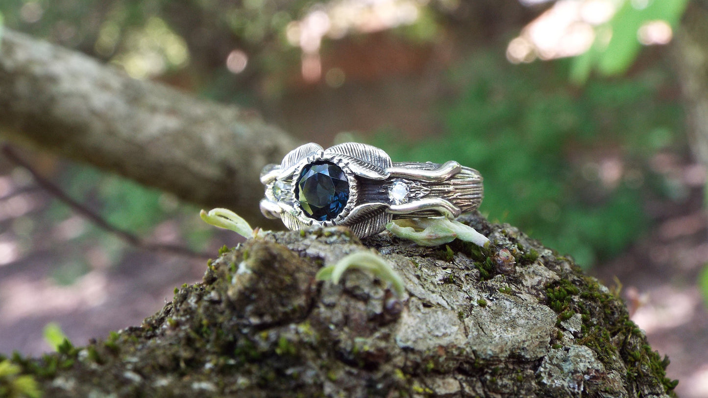 Blue Topaz Love of the Trees Set - JF Fantasy Jewelry
