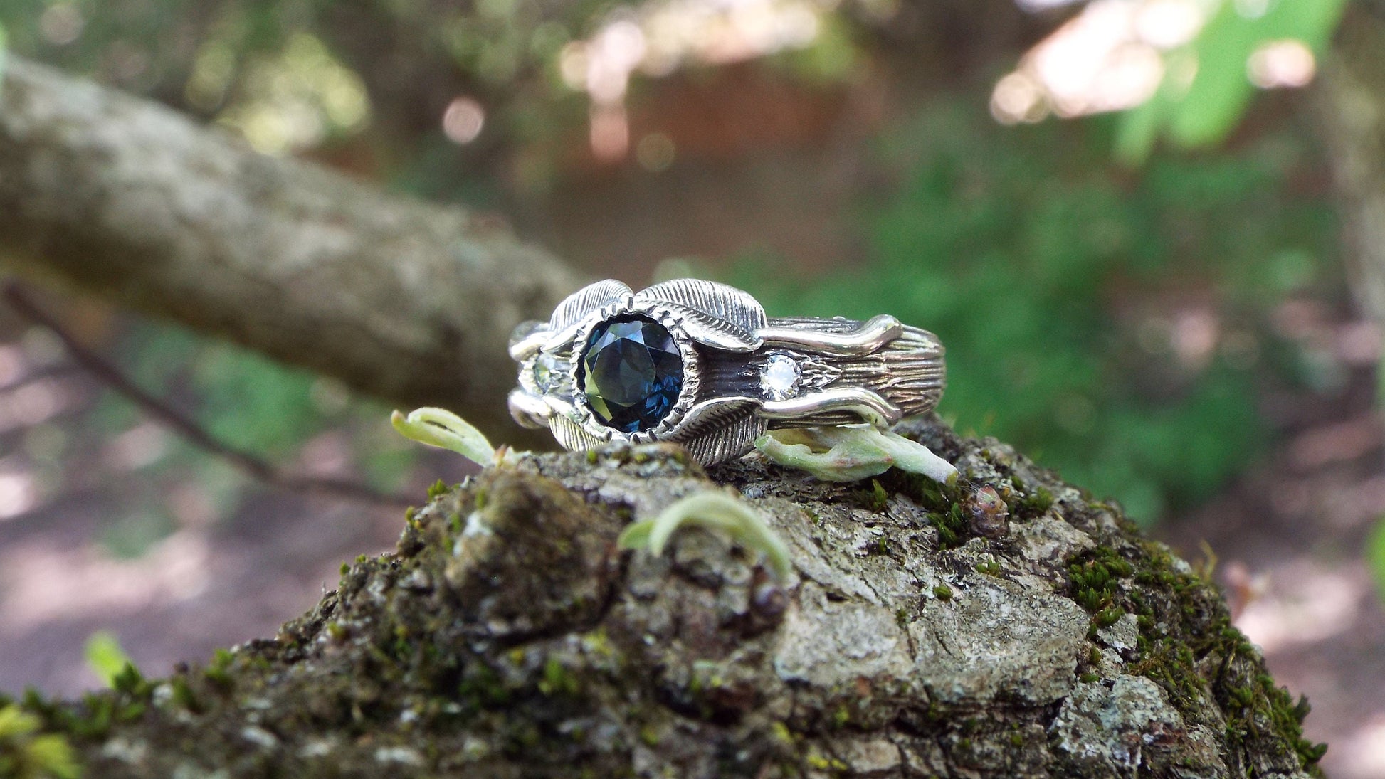 Blue Topaz Love of the Trees Set - JF Fantasy Jewelry