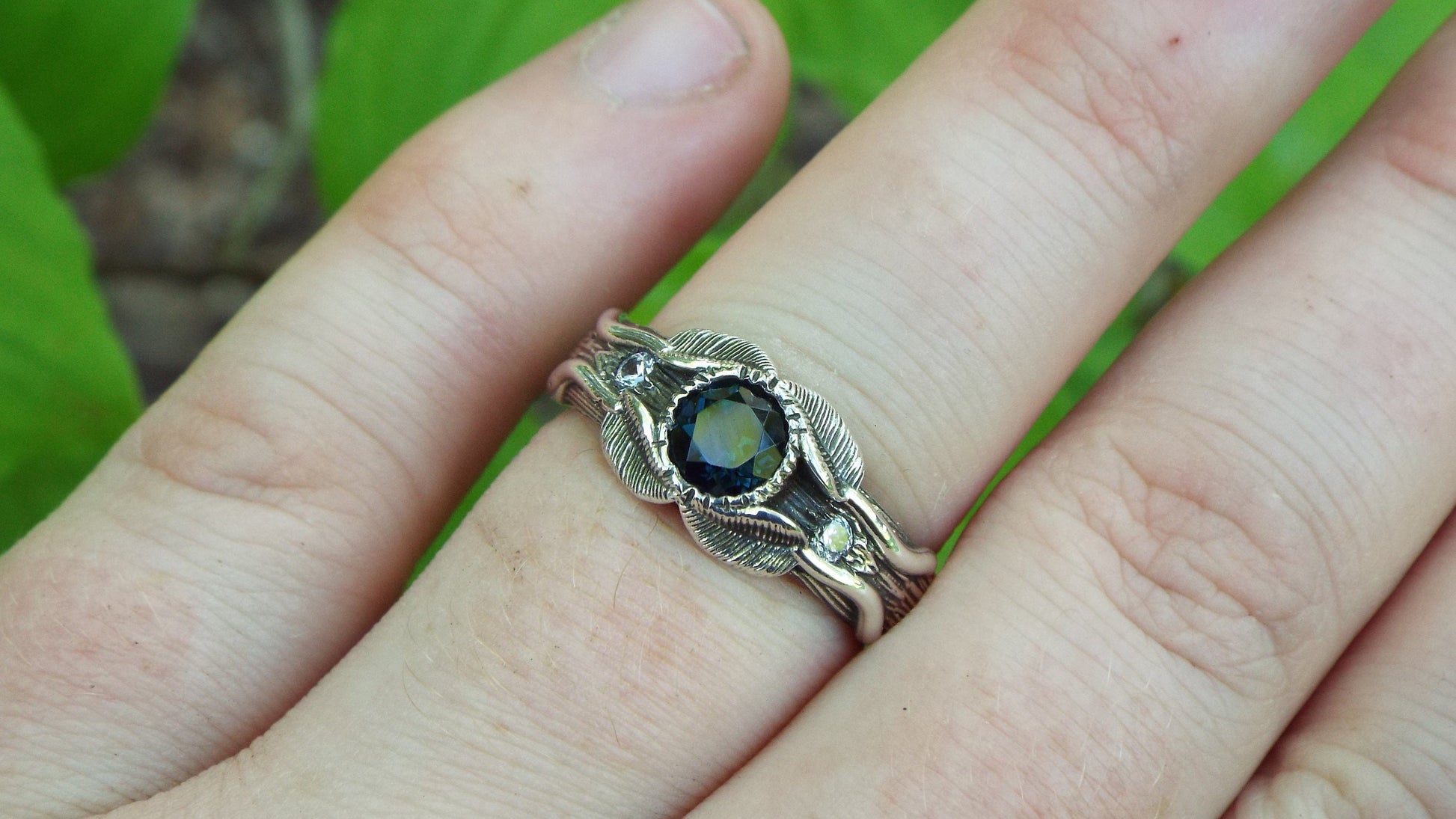 Blue Topaz Love of the Trees Ring - JF Fantasy Jewelry