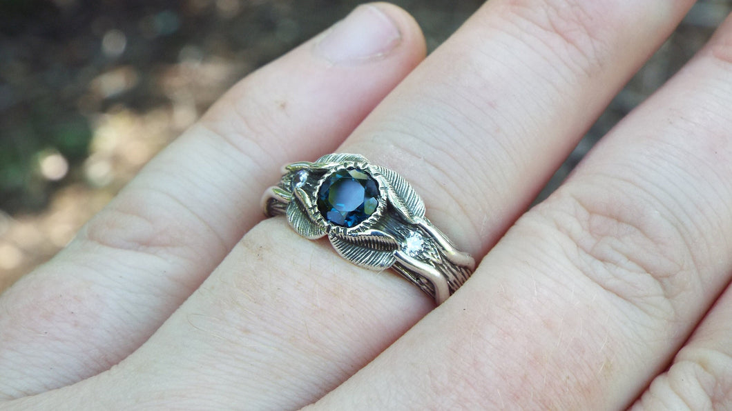 Blue Topaz Love of the Trees Ring - JF Fantasy Jewelry