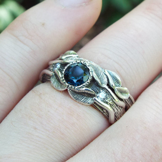 Blue Topaz Love of the Trees Set - JF Fantasy Jewelry