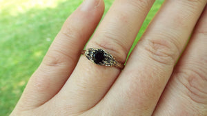 Black Onyx Gold Spider Ring - JF Fantasy Jewelry