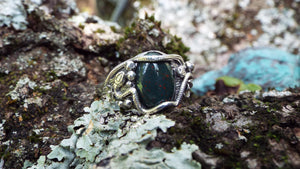 Bloodstone Snake and Mushroom Ring - JF Fantasy Jewelry