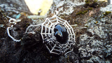 Load image into Gallery viewer, Nest Of Spiders Sterling Silver Necklace with Black Onyx Spider Pendant - JF Fantasy Jewelry
