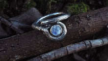 Load image into Gallery viewer, The White Mage Staff Ring with Moonstone - JF Fantasy Jewelry
