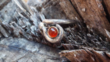 Load image into Gallery viewer, The Red Wizard - Two Tone Mage Staff Ring with Carnelian - JF Fantasy Jewelry
