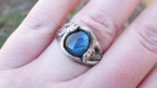 Load image into Gallery viewer, Teardrop Labradorite Snake Ring - JF Fantasy Jewelry
