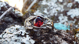 Garnet Leaf and Branch Ring - JF Fantasy Jewelry