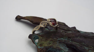 Serpent's Embrace - Snake and Flower Engagement Ring - JF Fantasy Jewelry