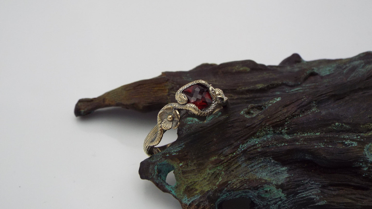 Serpent's Embrace Set, Snake and Flower Bridal Set - JF Fantasy Jewelry