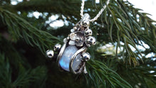 Load image into Gallery viewer, Magical Moonstone Mushroom and Flower Necklace - JF Fantasy Jewelry
