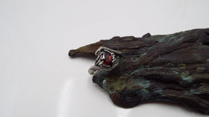 Teardrop Garnet Snake Ring - JF Fantasy Jewelry