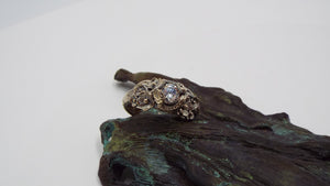 Moissanite Snake and Flower Ring - JF Fantasy Jewelry