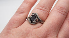 Load image into Gallery viewer, Teardrop Black Onyx Snake Ring - JF Fantasy Jewelry
