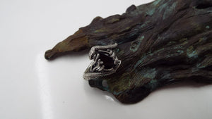 Teardrop Black Onyx Snake Ring - JF Fantasy Jewelry